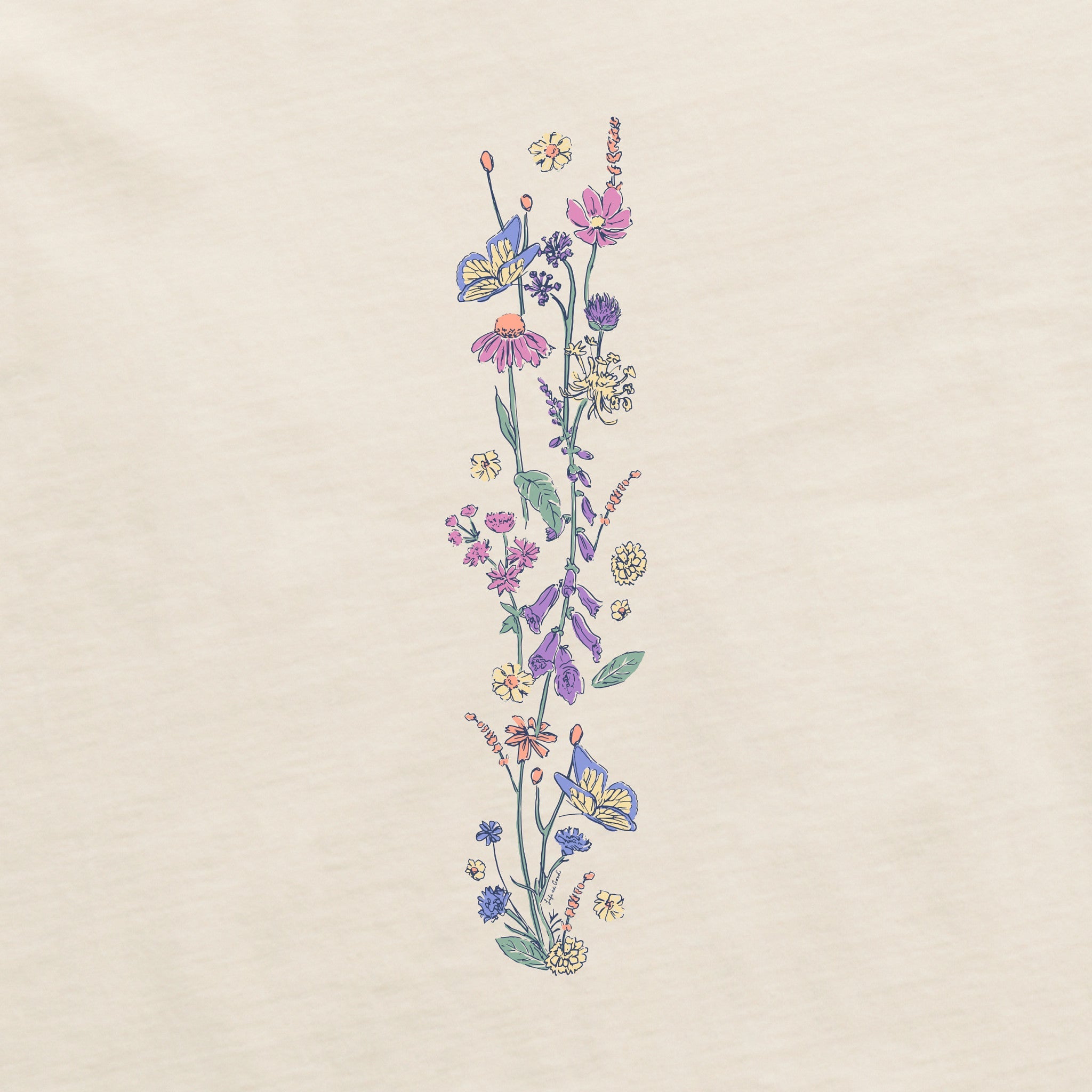Women's Butterflies & Wildflowers Long Sleeve Crusher Tee
