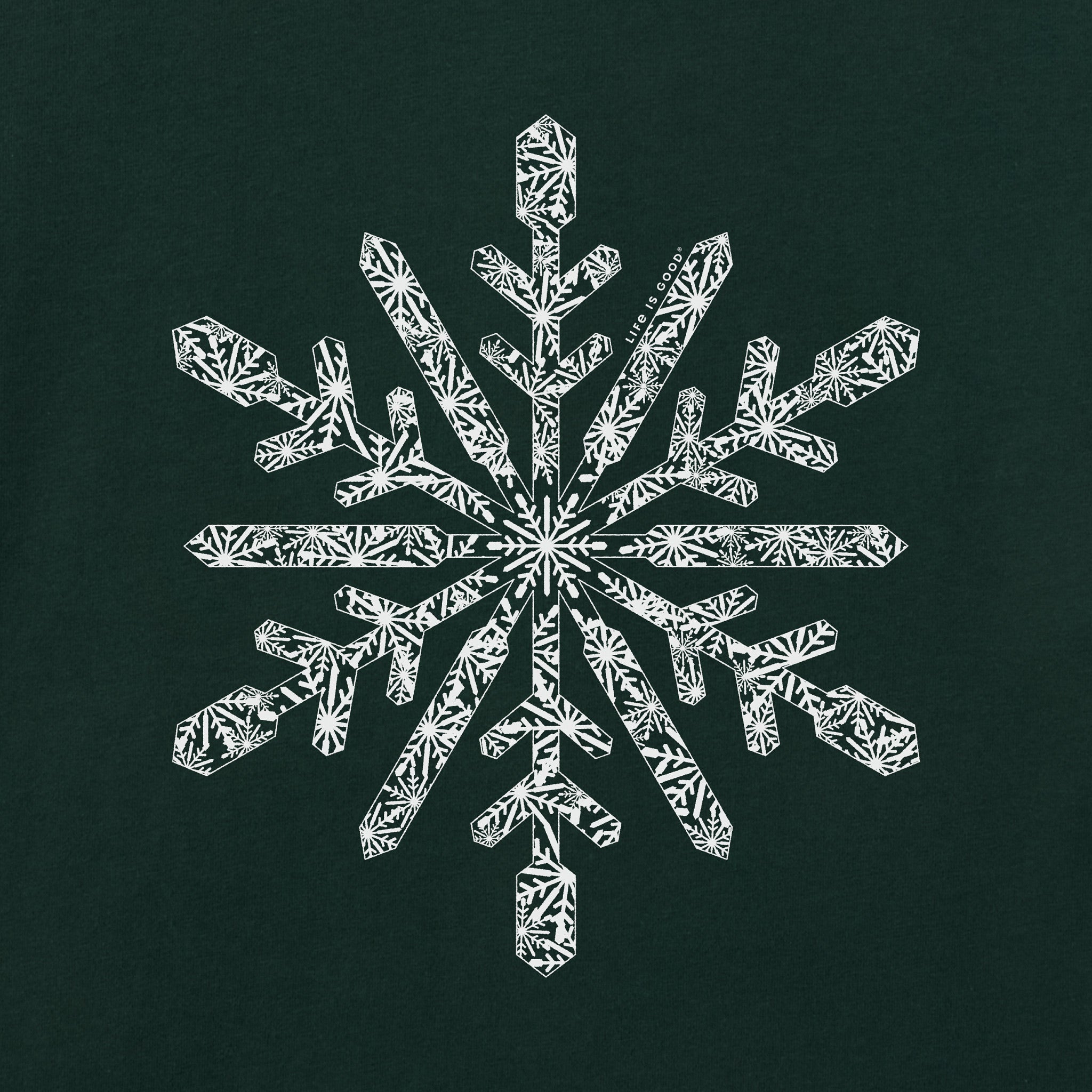 Women's Contrast Snowflake Long Sleeve Crusher Tee