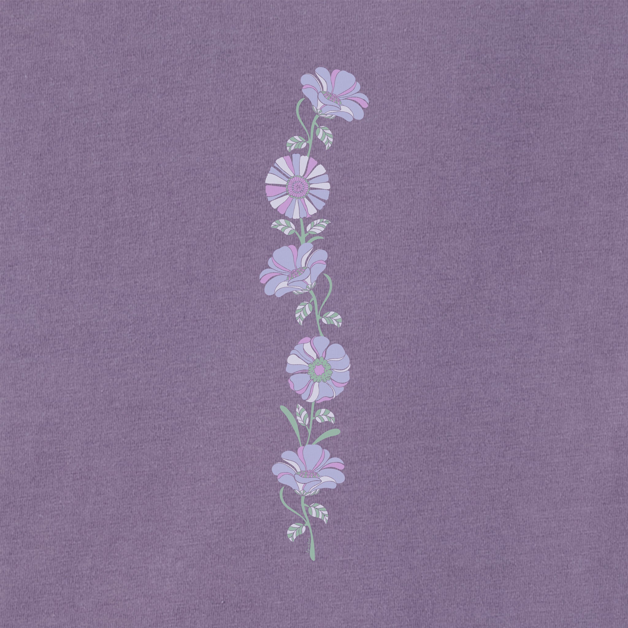 Women's Grow Through Retro Flowers Long Sleeve Crusher Boxy Tee