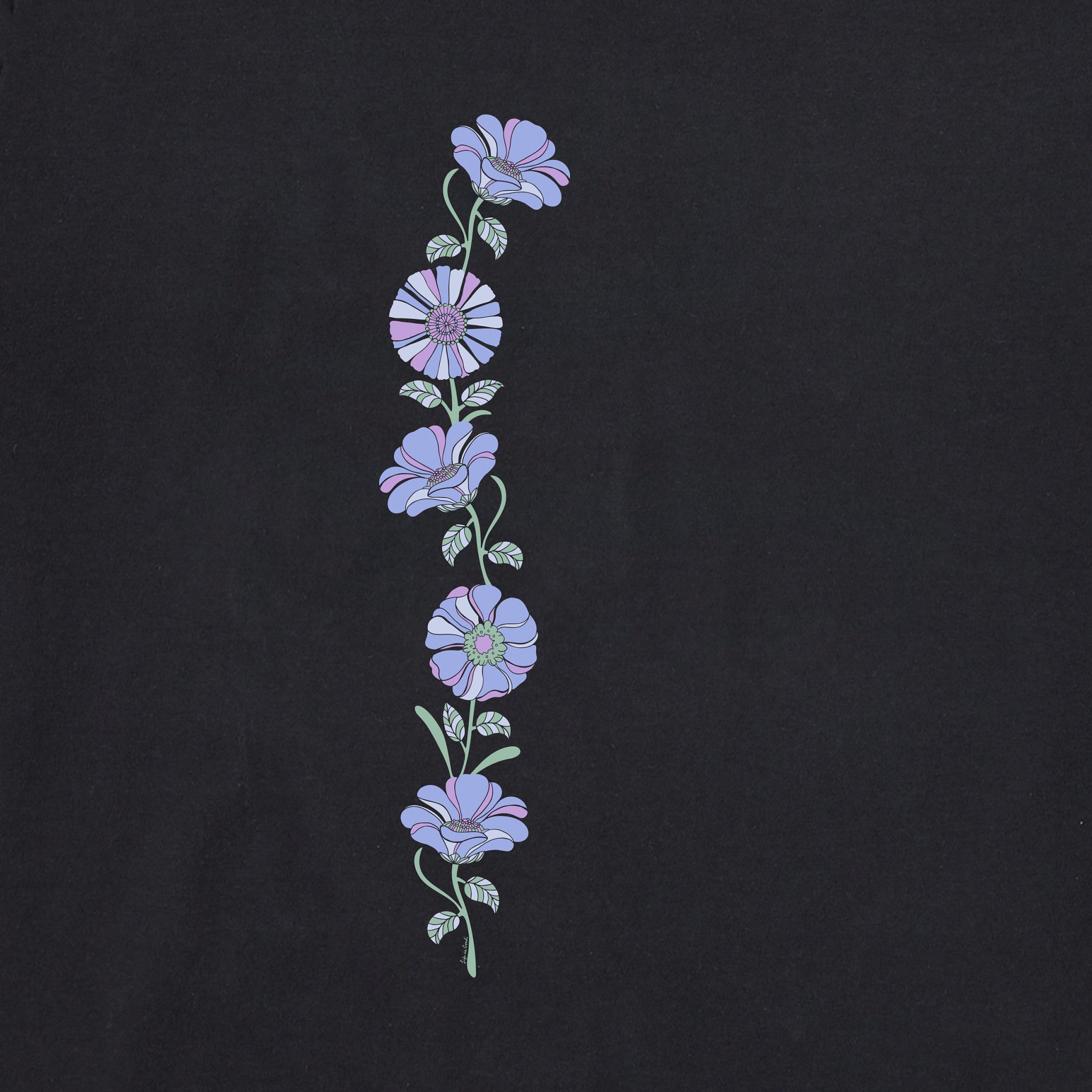 Women's Grow Through Retro Flowers Long Sleeve Crusher Boxy Tee