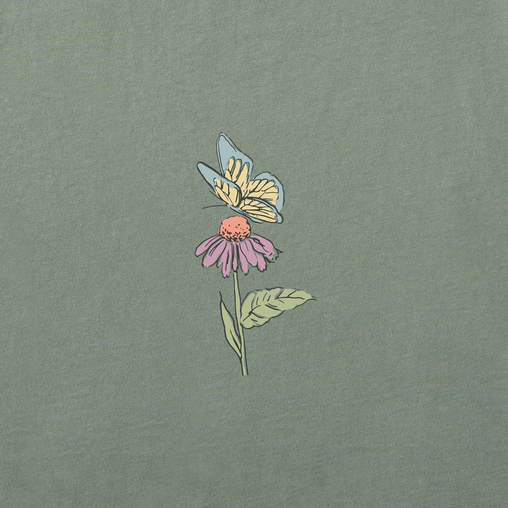 Women's Butterflies & Wildflowers Long Sleeve Crusher Boxy Tee