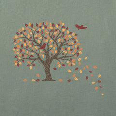 Women's Autumn Tree Leaves Long Sleeve Crusher Boxy Tee