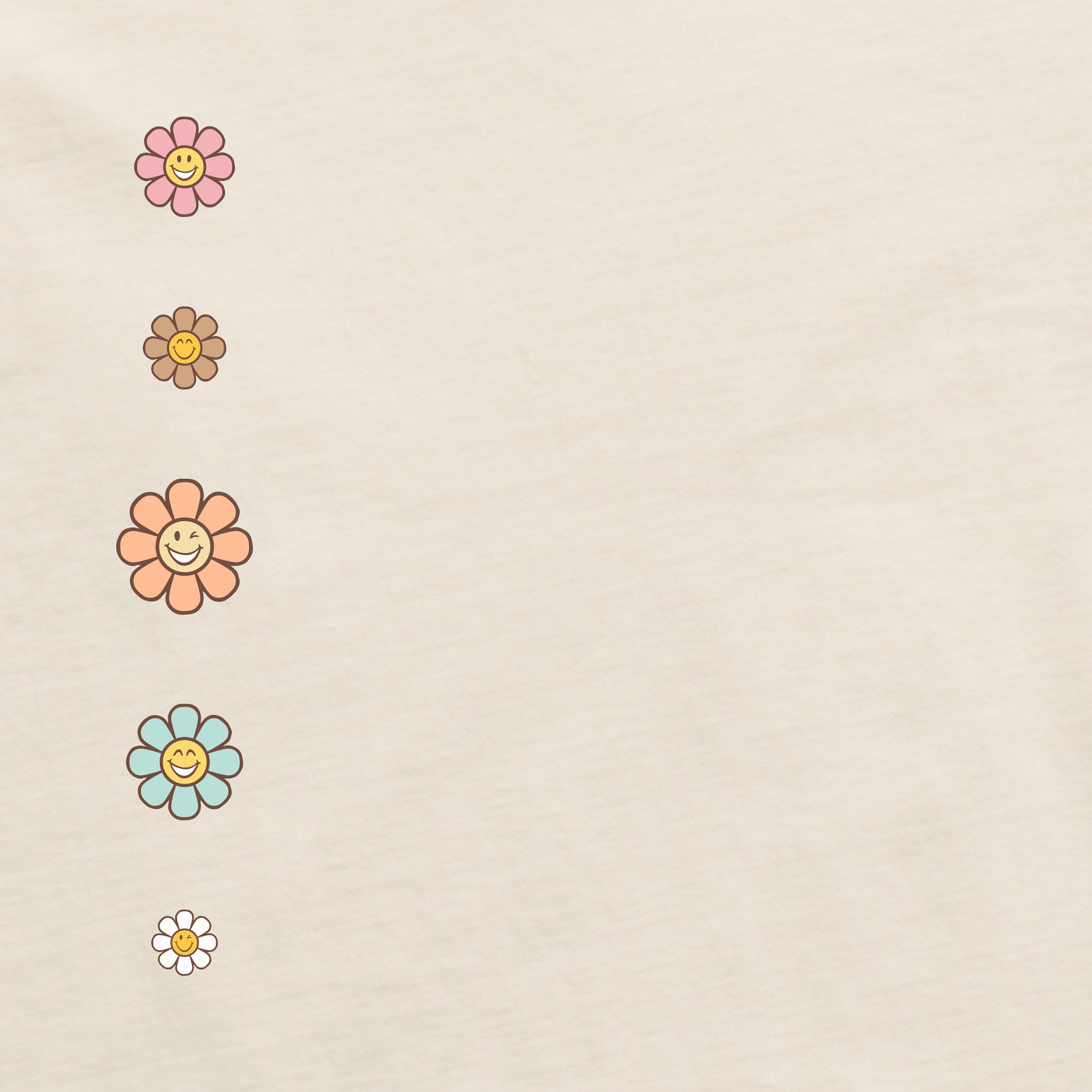 Women's Groovy Smiley Daisies Long Sleeve Crusher Boxy Tee