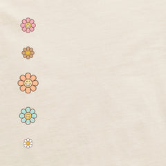 Women's Groovy Smiley Daisies Long Sleeve Crusher Boxy Tee