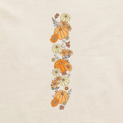 Women's Autumn Floral Pumpkins Long Sleeve Crusher Boxy Tee