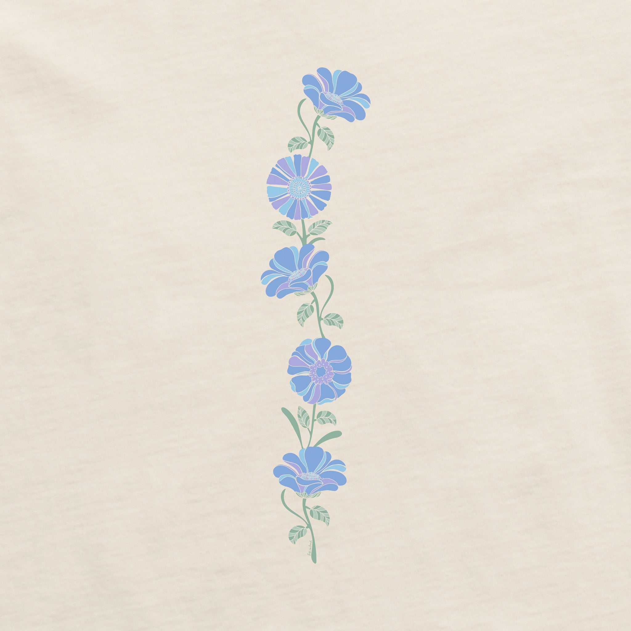 Women's Grow Through Retro Flowers Long Sleeve Crusher Boxy Tee