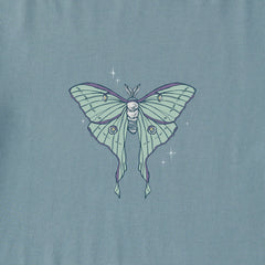 Women's Celestial Luna Moth Long Sleeve Crusher Boxy Tee