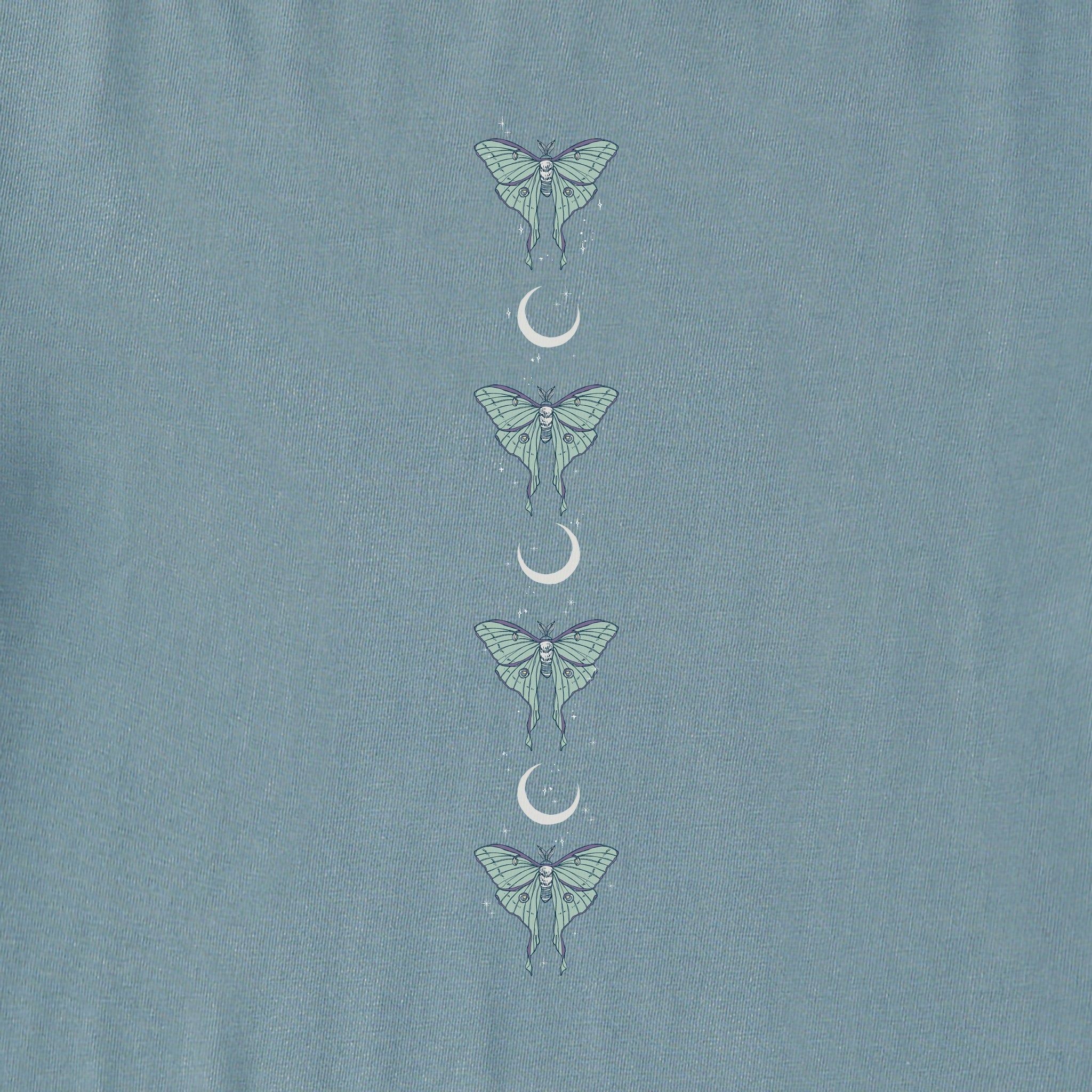 Women's Celestial Luna Moth Long Sleeve Crusher Boxy Tee