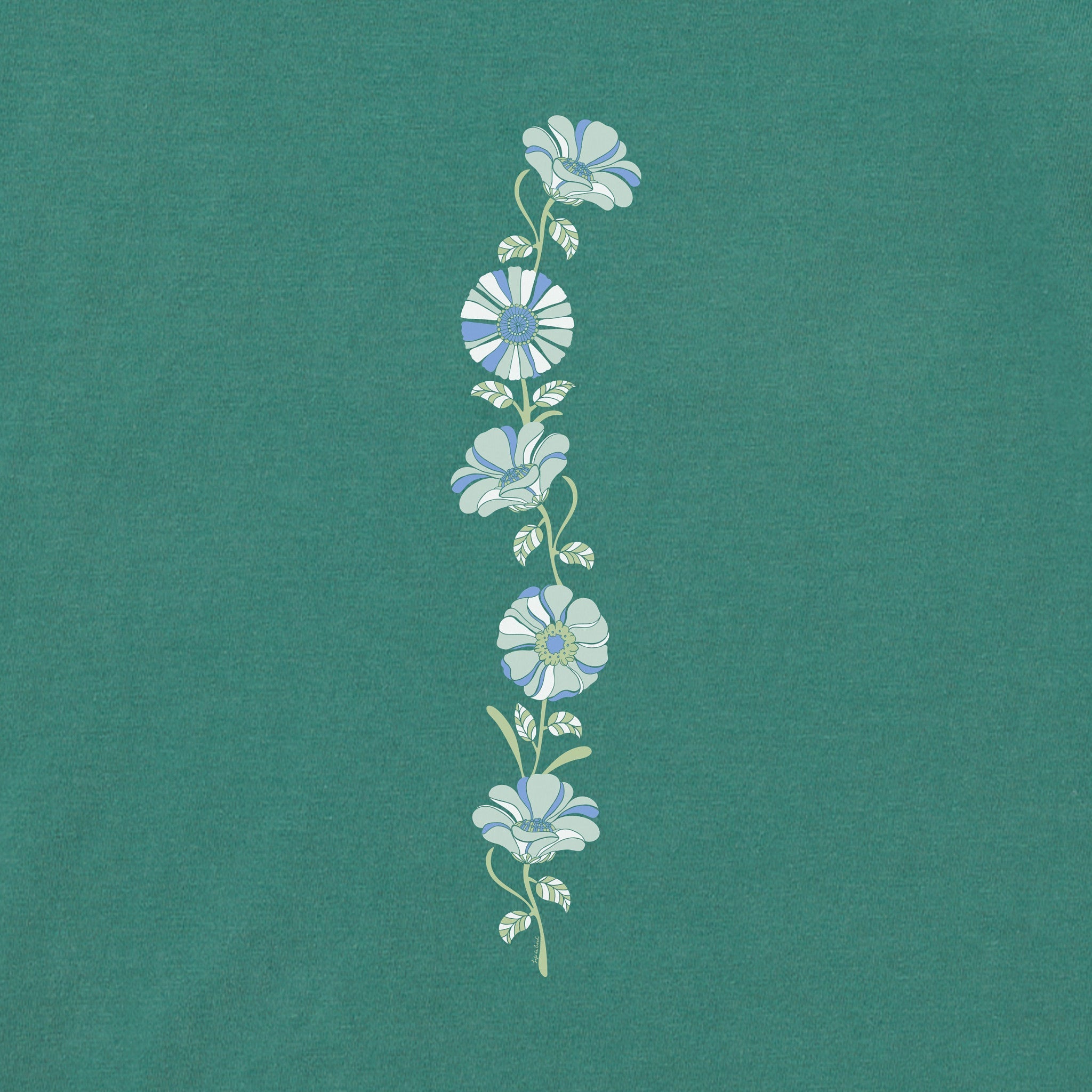 Women's Grow Through Retro Flowers Long Sleeve Crusher Boxy Tee