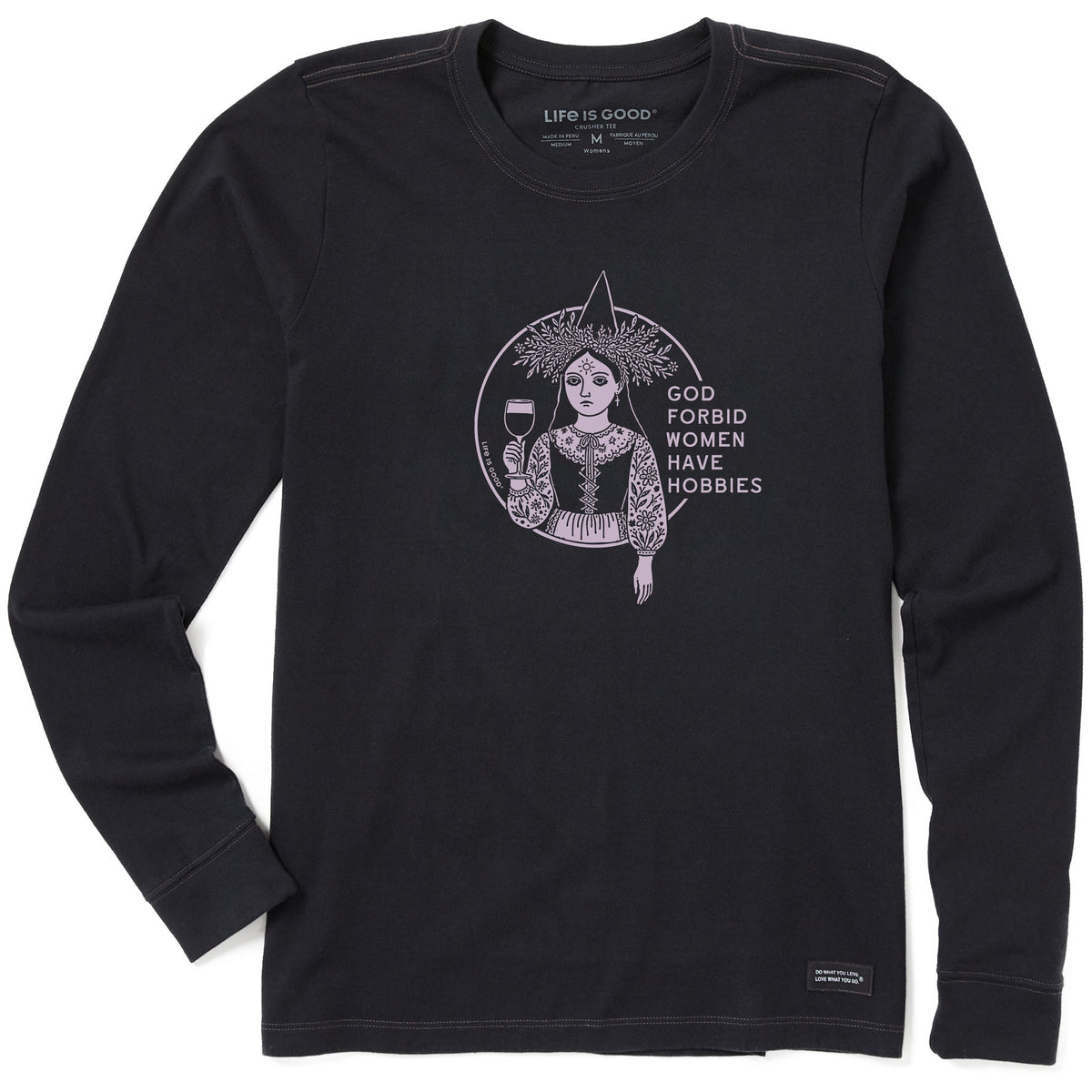 Women's Flower Hobbies Long Sleeve Crusher Tee