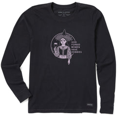 Women's Flower Hobbies Long Sleeve Crusher Tee