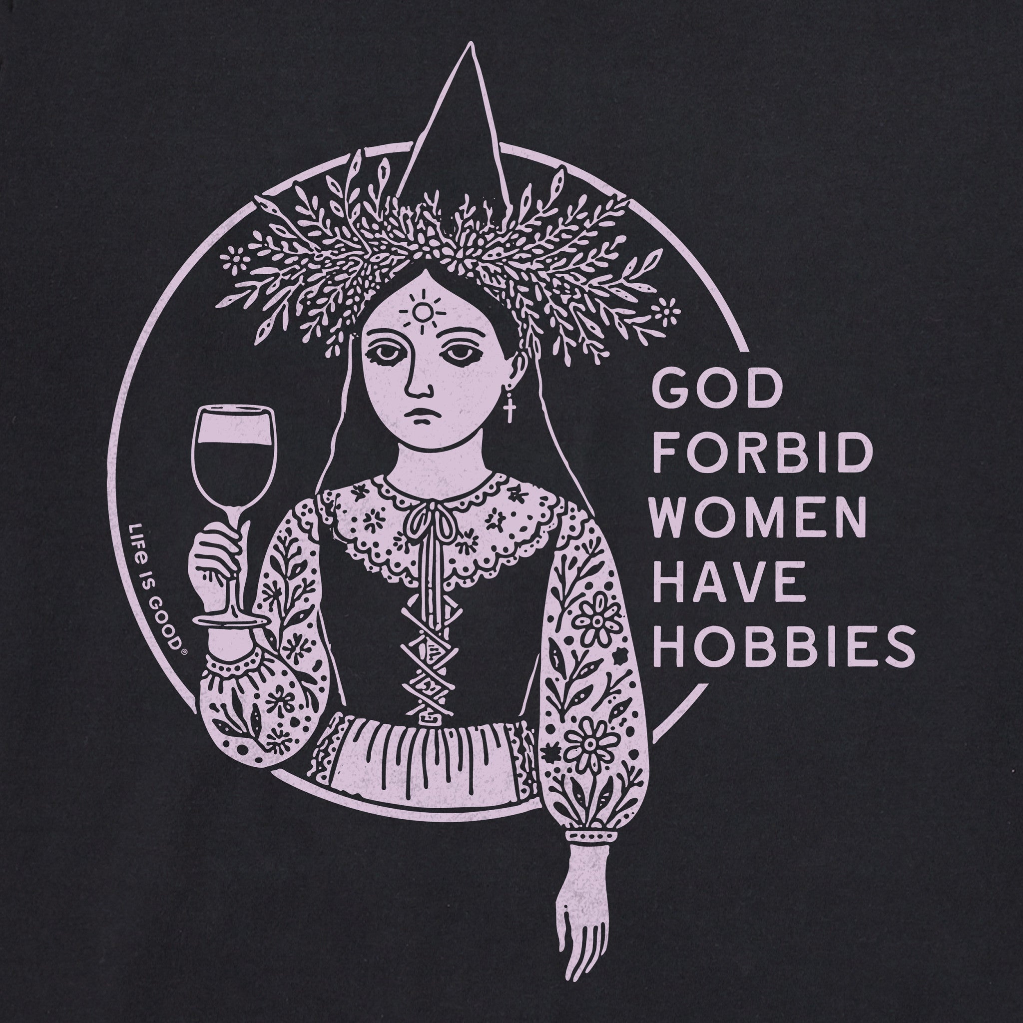 Women's Flower Hobbies Long Sleeve Crusher Tee