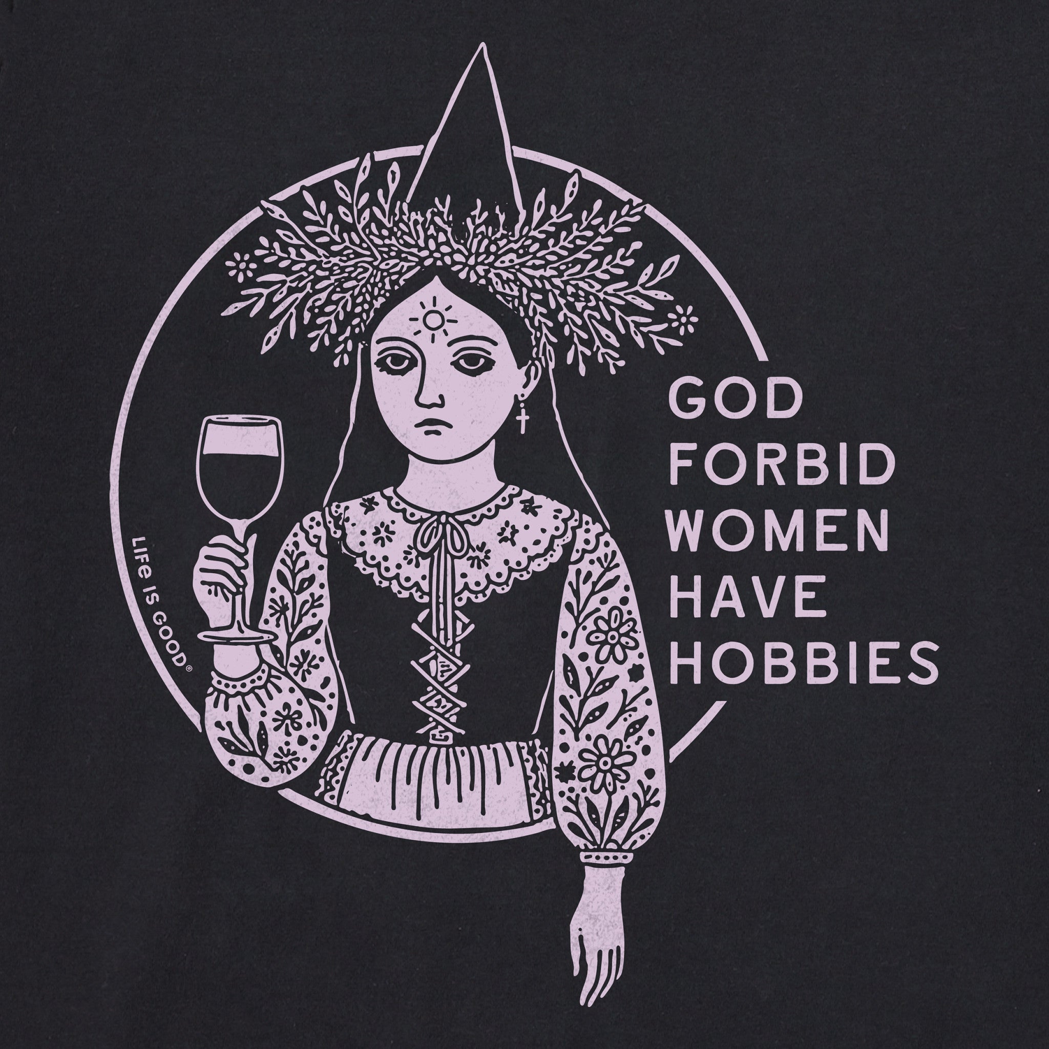 Women's Flower Hobbies Long Sleeve Crusher Boxy Tee