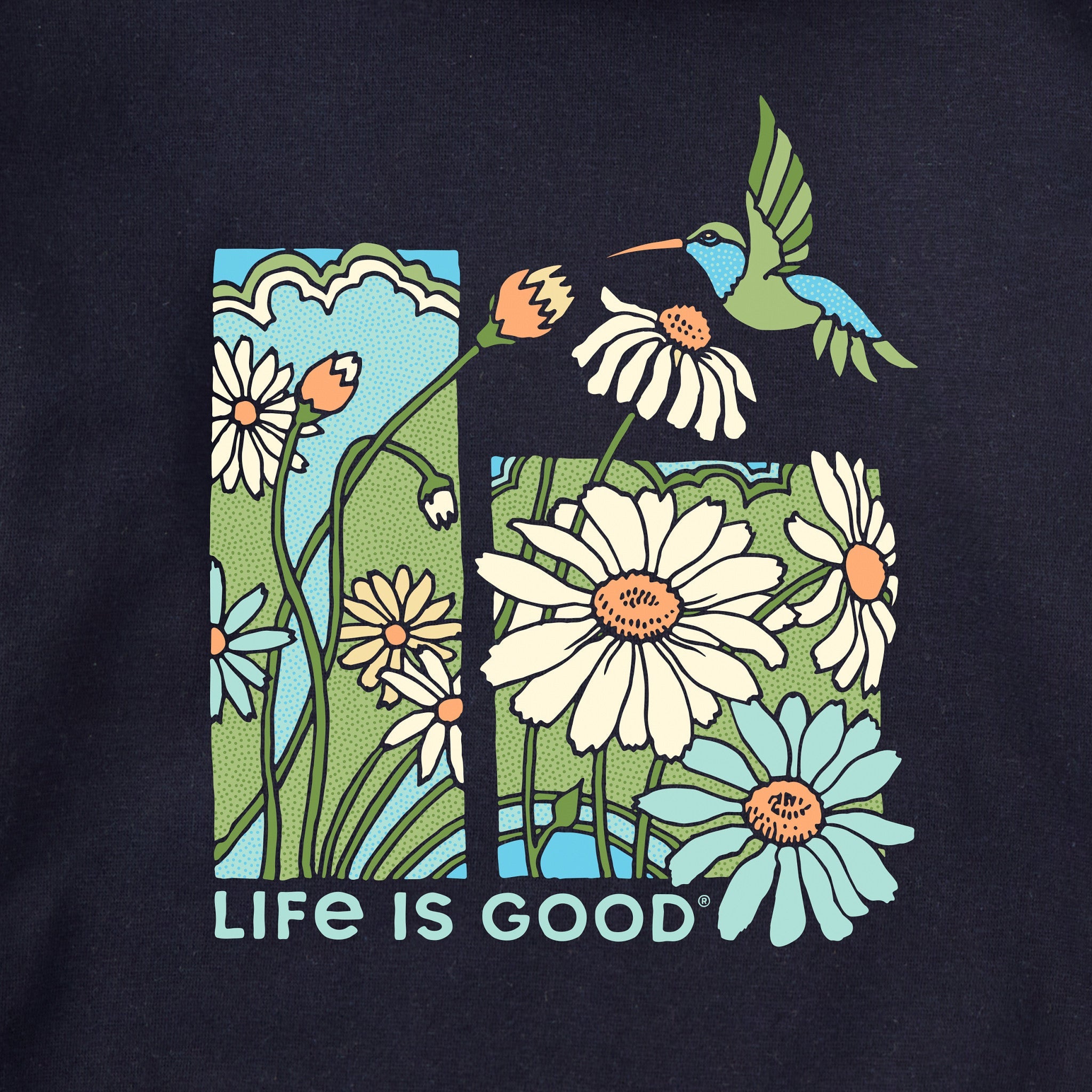 Adult Unisex Life is Good Hummingbird Every Wear Crew Sweatshirt