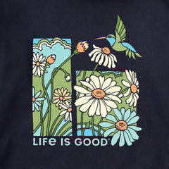Adult Unisex Life is Good Hummingbird Every Wear Crew Sweatshirt