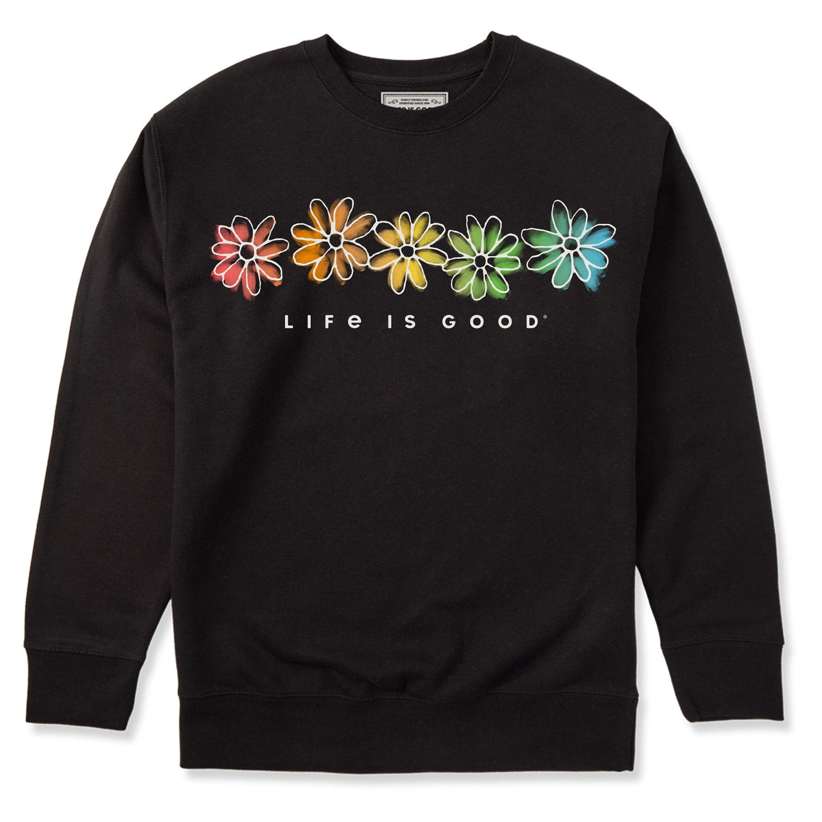Adult Unisex Rainbow Daisies Every Wear Crew Sweatshirt