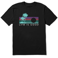 Men's Striped Sunset Short Sleeve Crusher Tee