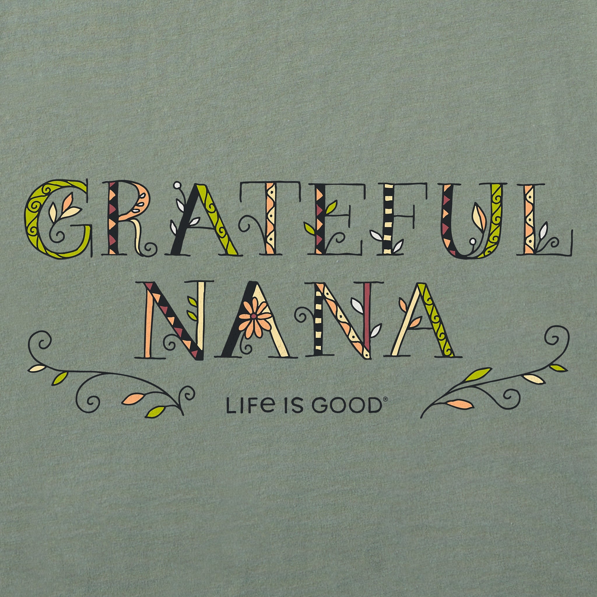 Women's Grateful Nana Doodle Long Sleeve Crusher Vee