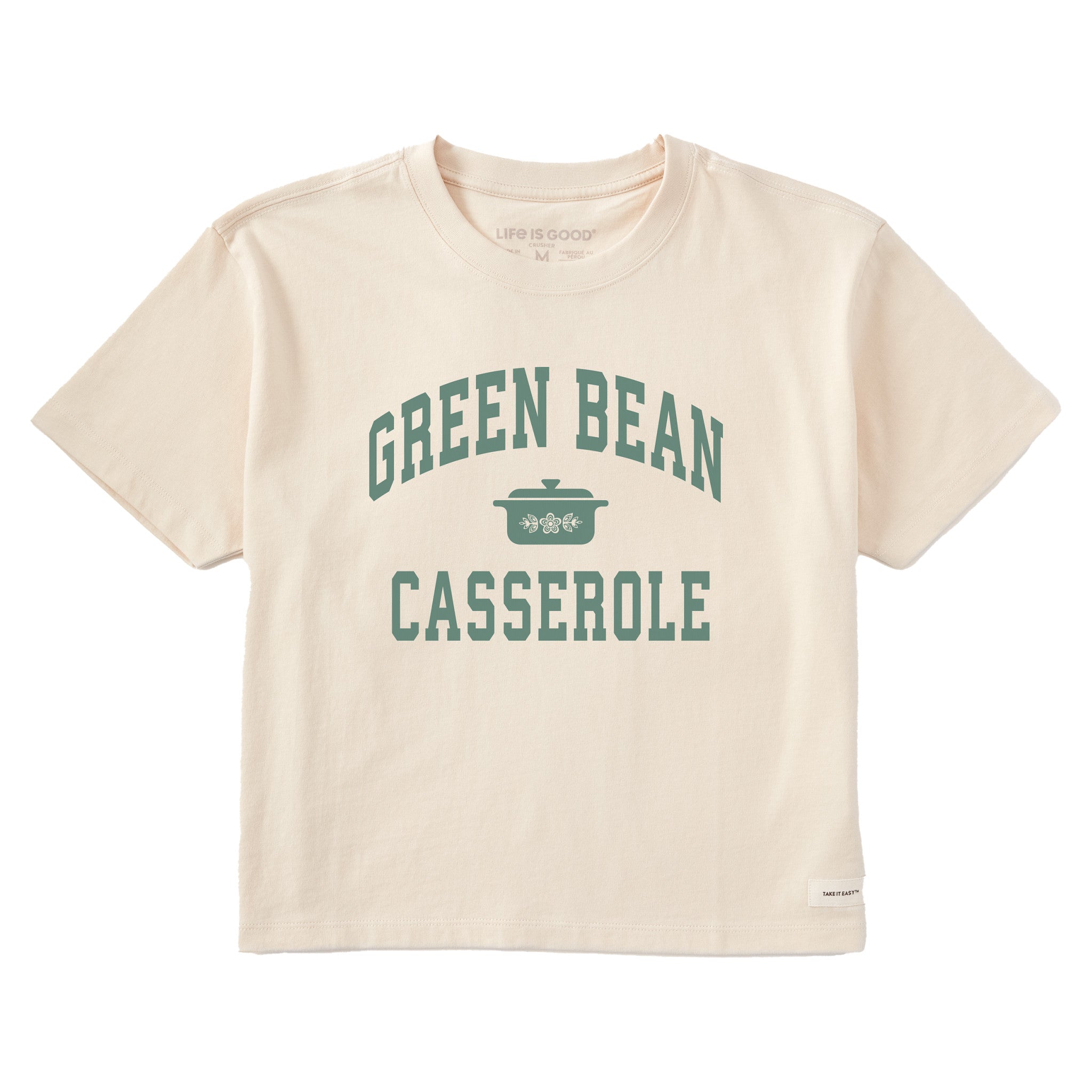 Women's Green Bean Casserole Athletic Arch Short Sleeve Crusher Boxy Tee