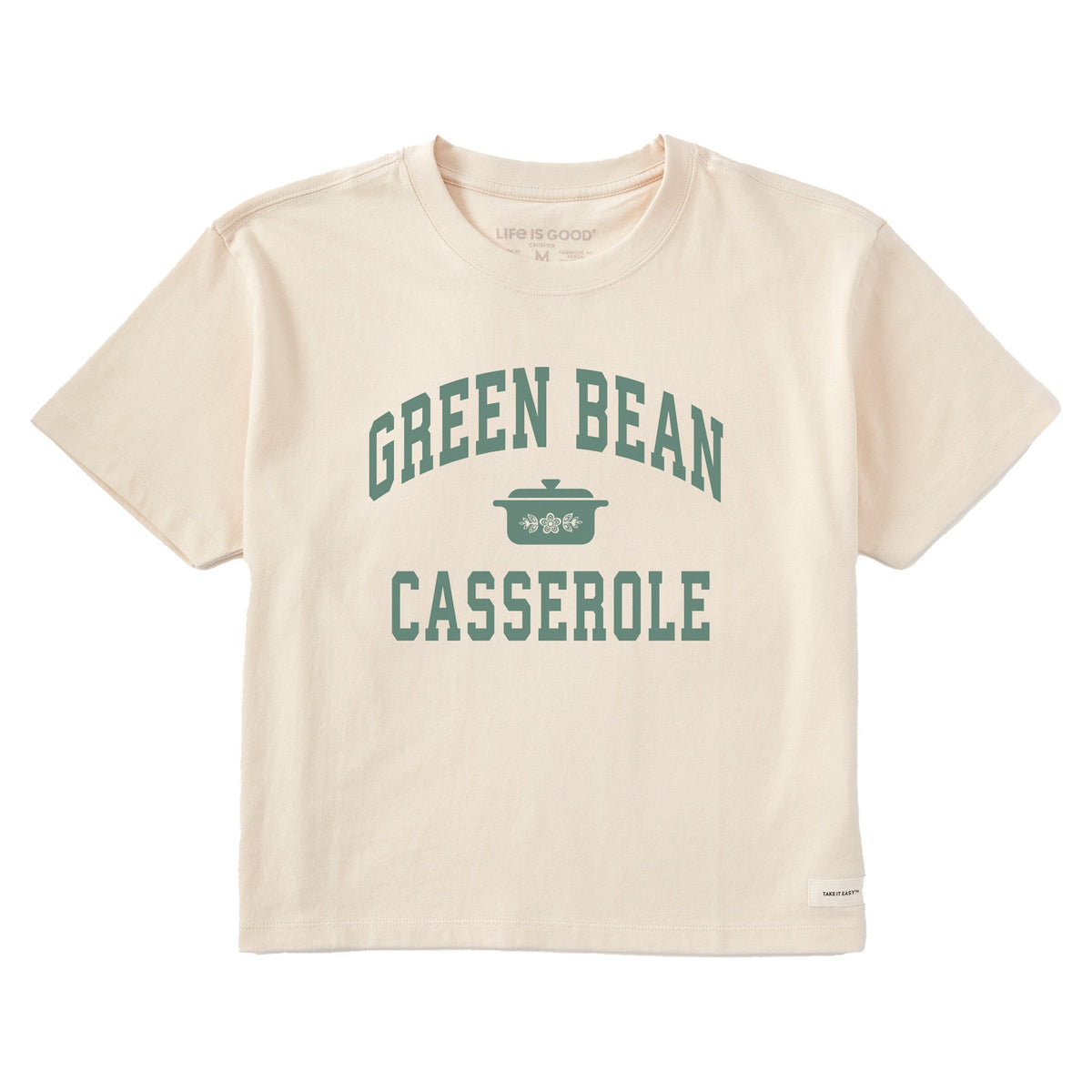 Women's Green Bean Casserole Athletic Arch Short Sleeve Crusher Boxy Tee