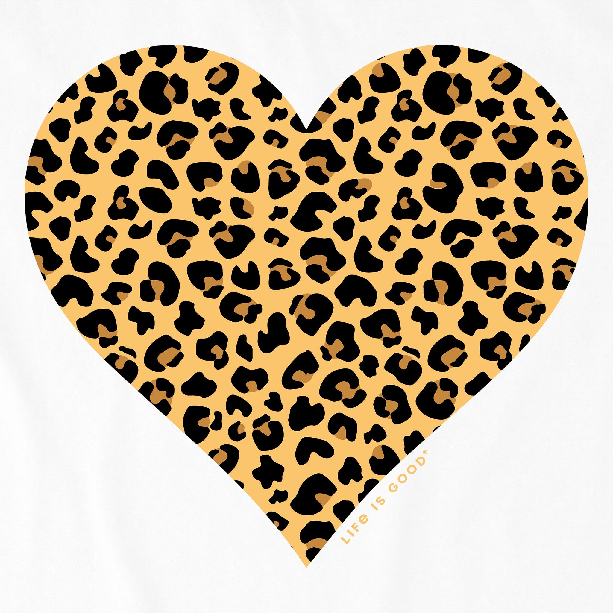Women's Leopard Heart Long Sleeve Crusher Tee