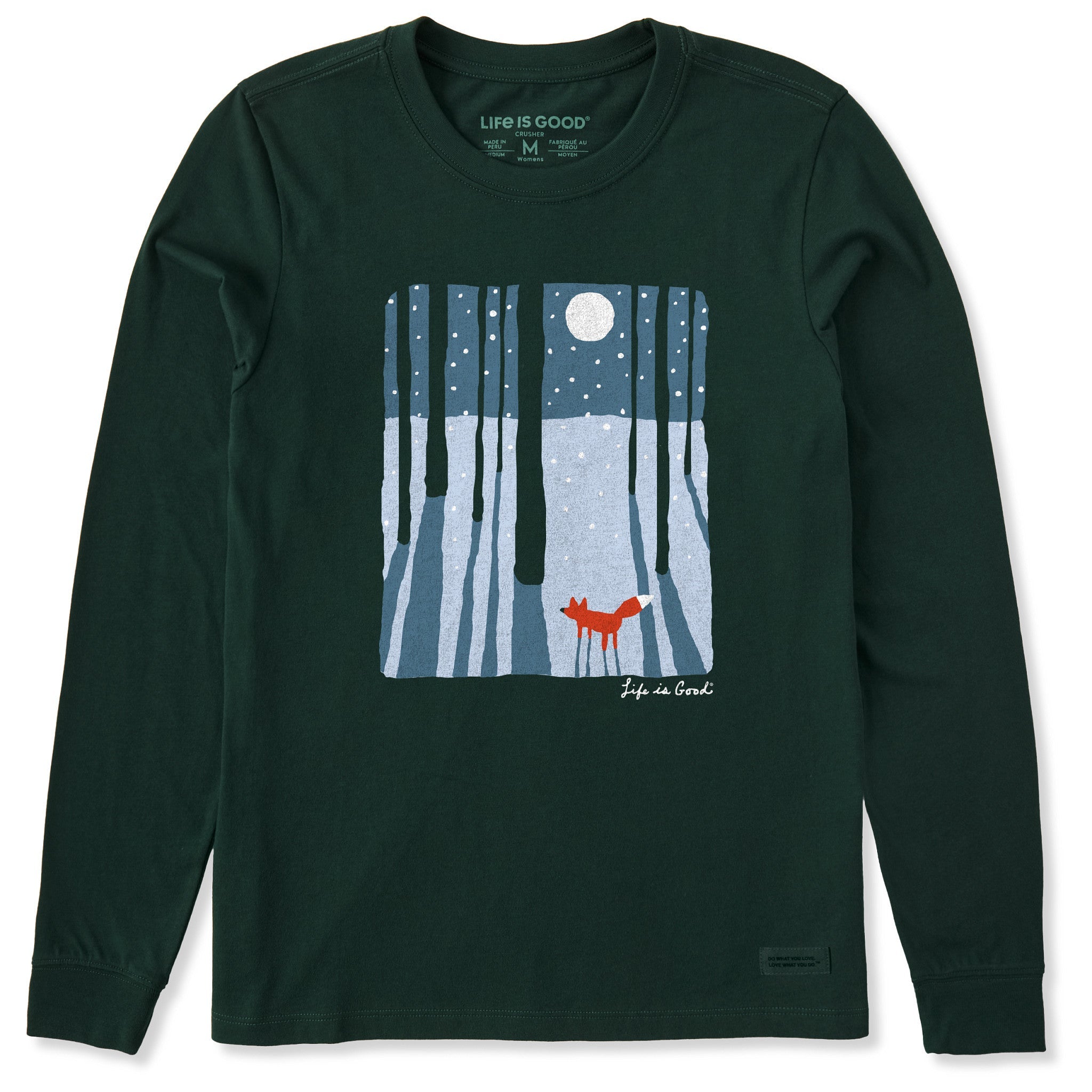 Women's Fox in the Moonlight Long Sleeve Crusher Tee