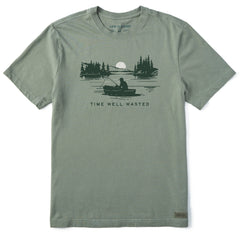 Men's Time Well Wasted Fisherman Short Sleeve Crusher Tee