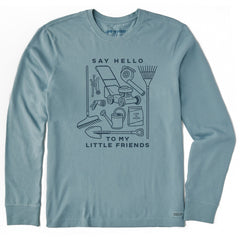 Men's Say Hello to my Little Yardwork Friends Long Sleeve Crusher Tee