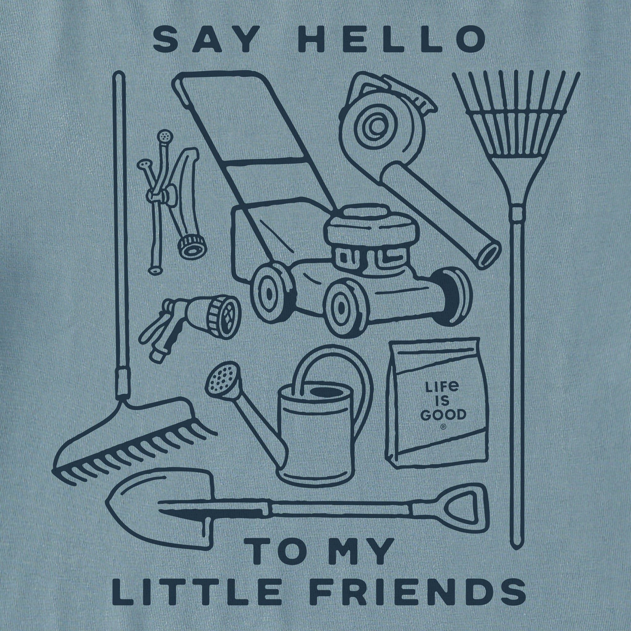 Men's Say Hello to my Little Yardwork Friends Long Sleeve Crusher Tee