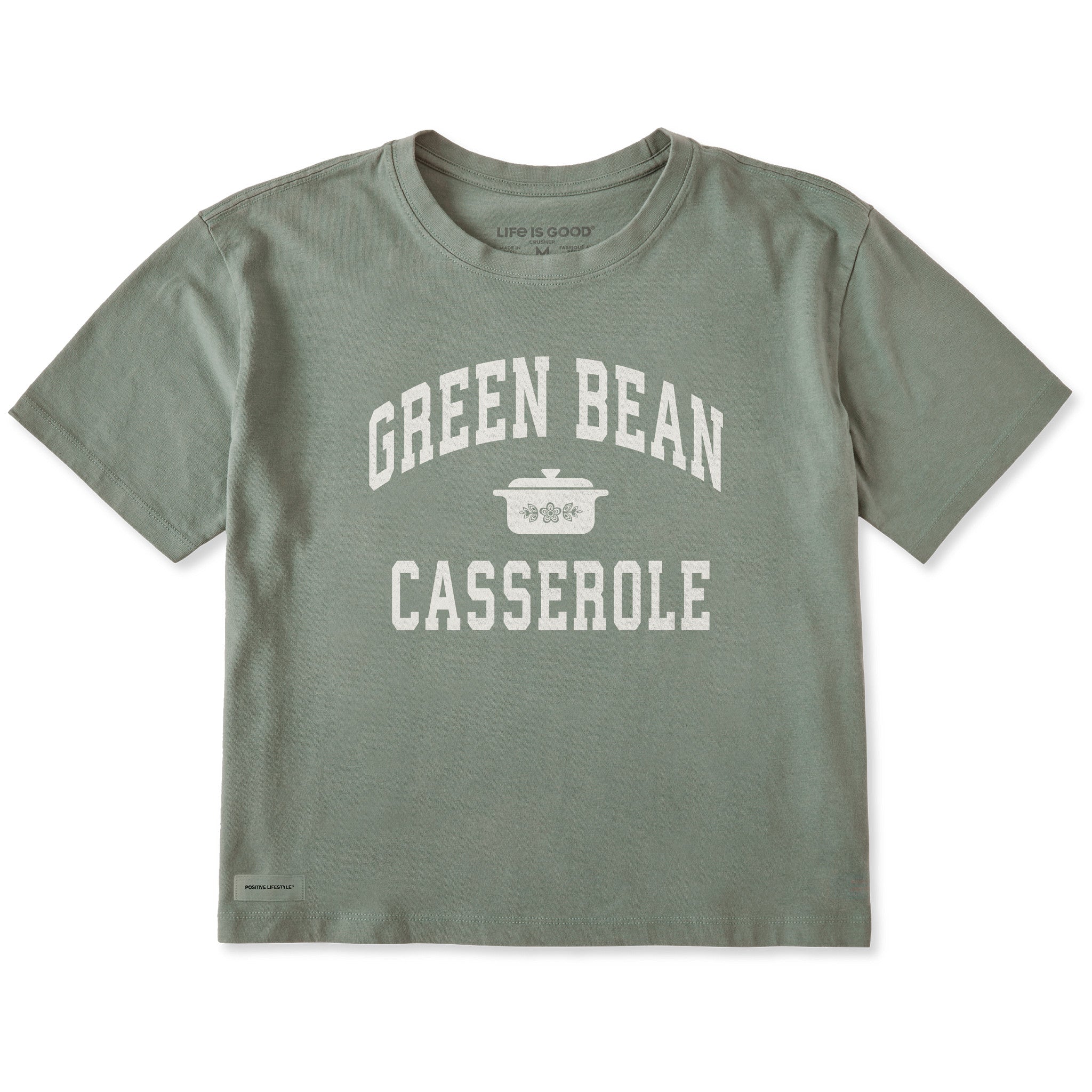 Women's Green Bean Casserole Athletic Arch Short Sleeve Crusher Boxy Tee
