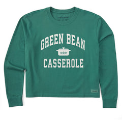 Women's Green Bean Casserole Athletic Arch Long Sleeve Crusher Boxy Tee