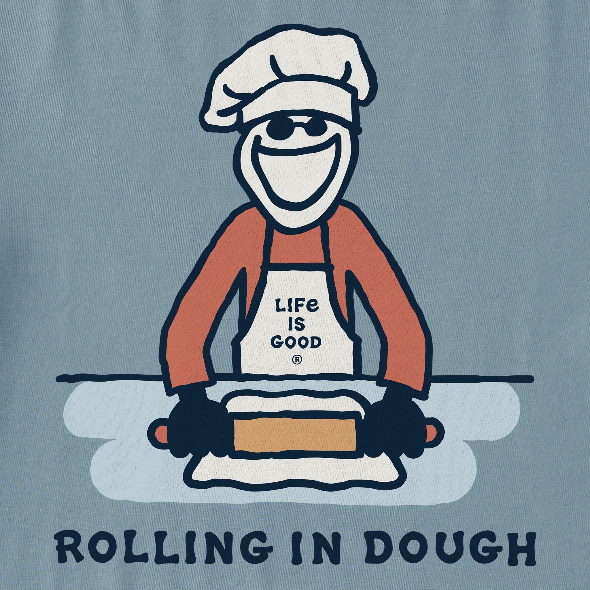 Men's Rolling in Dough Jake Long Sleeve Crusher Tee
