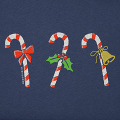 Women's Candy Cane Trio Long Sleeve Crusher Vee