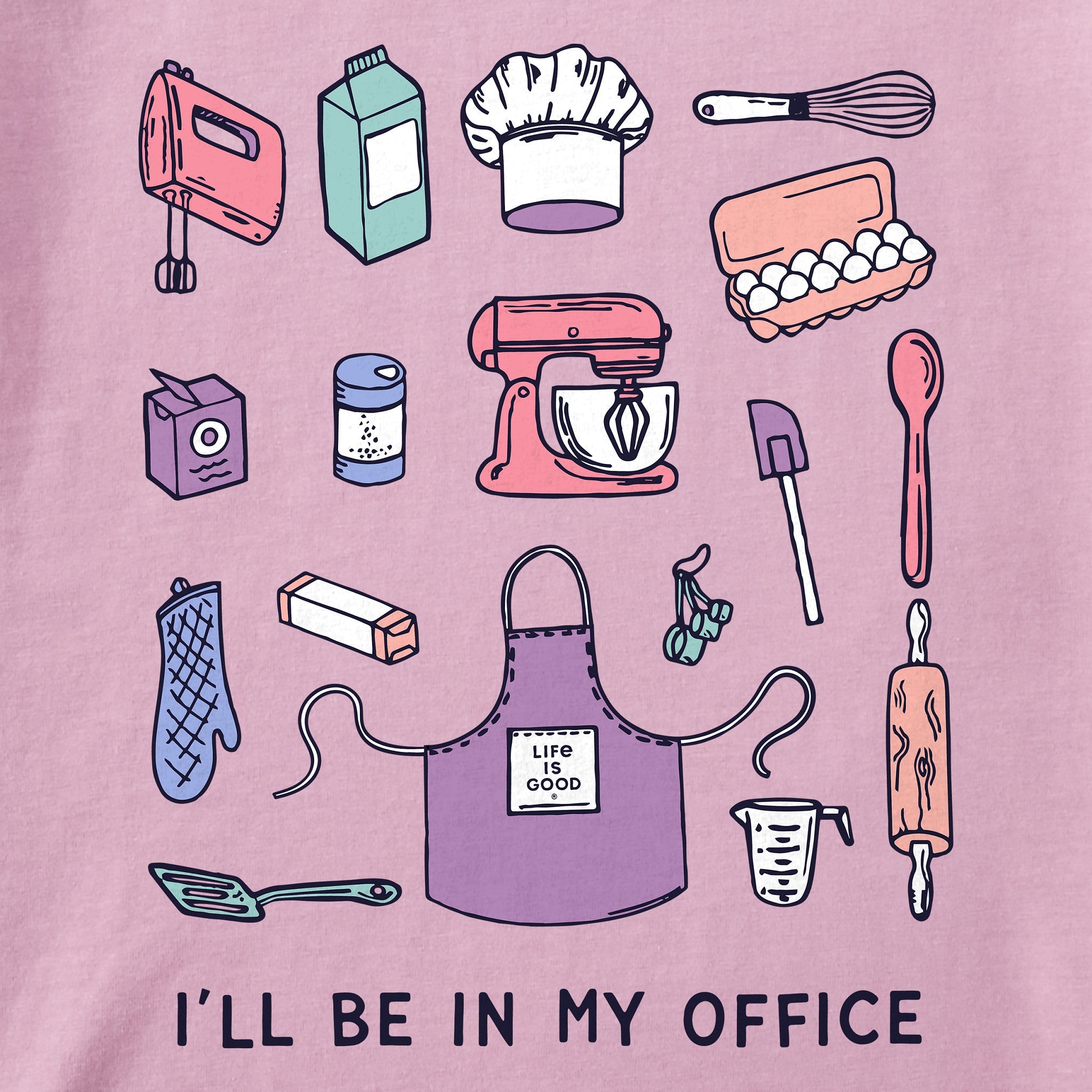 Women's I'll Be in My Office Baking Long Sleeve Crusher Tee