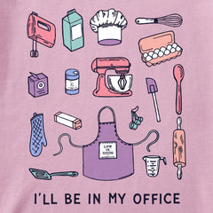 Women's I'll Be in My Office Baking Long Sleeve Crusher Tee