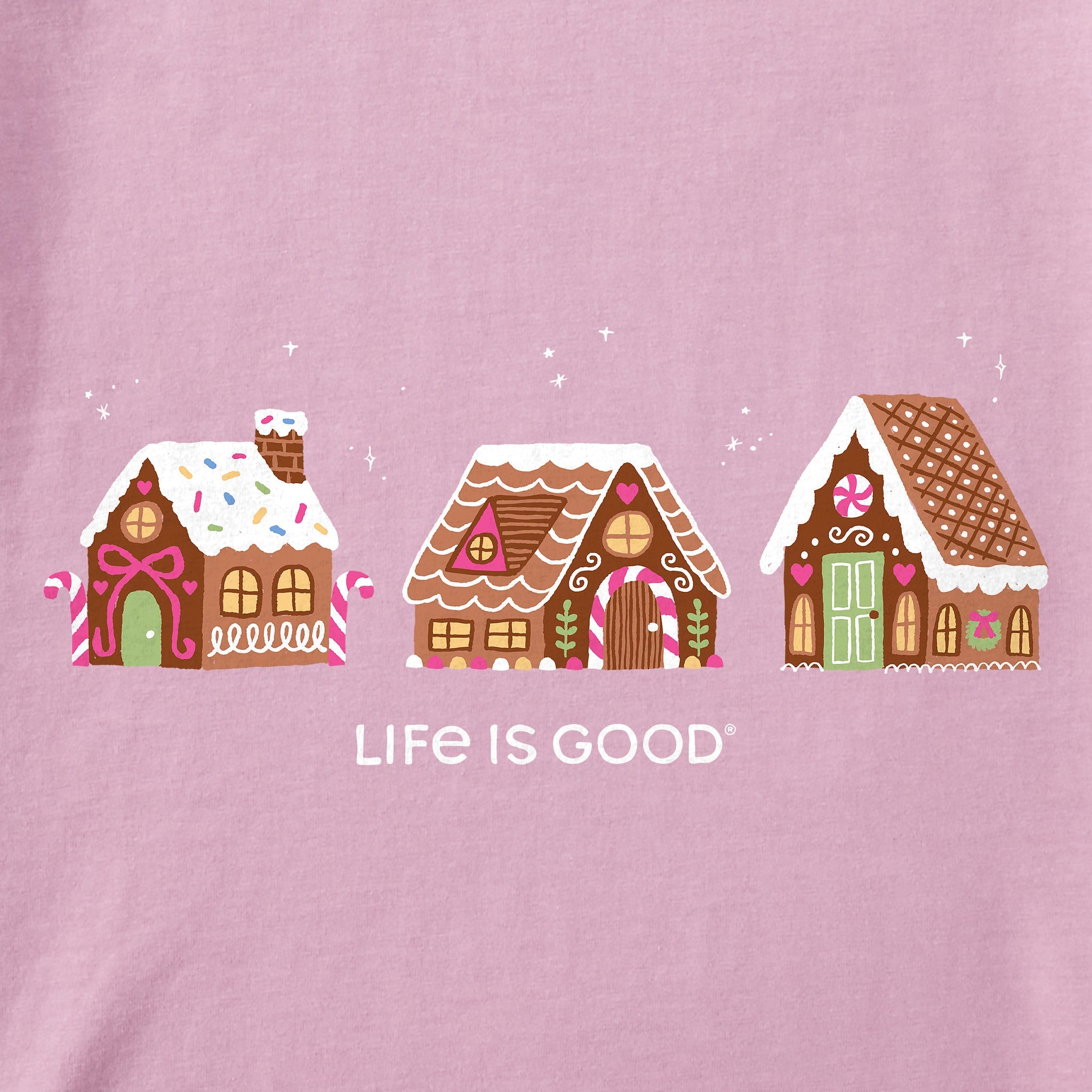 Women's Gingerbread House Trio Long Sleeve Crusher Tee