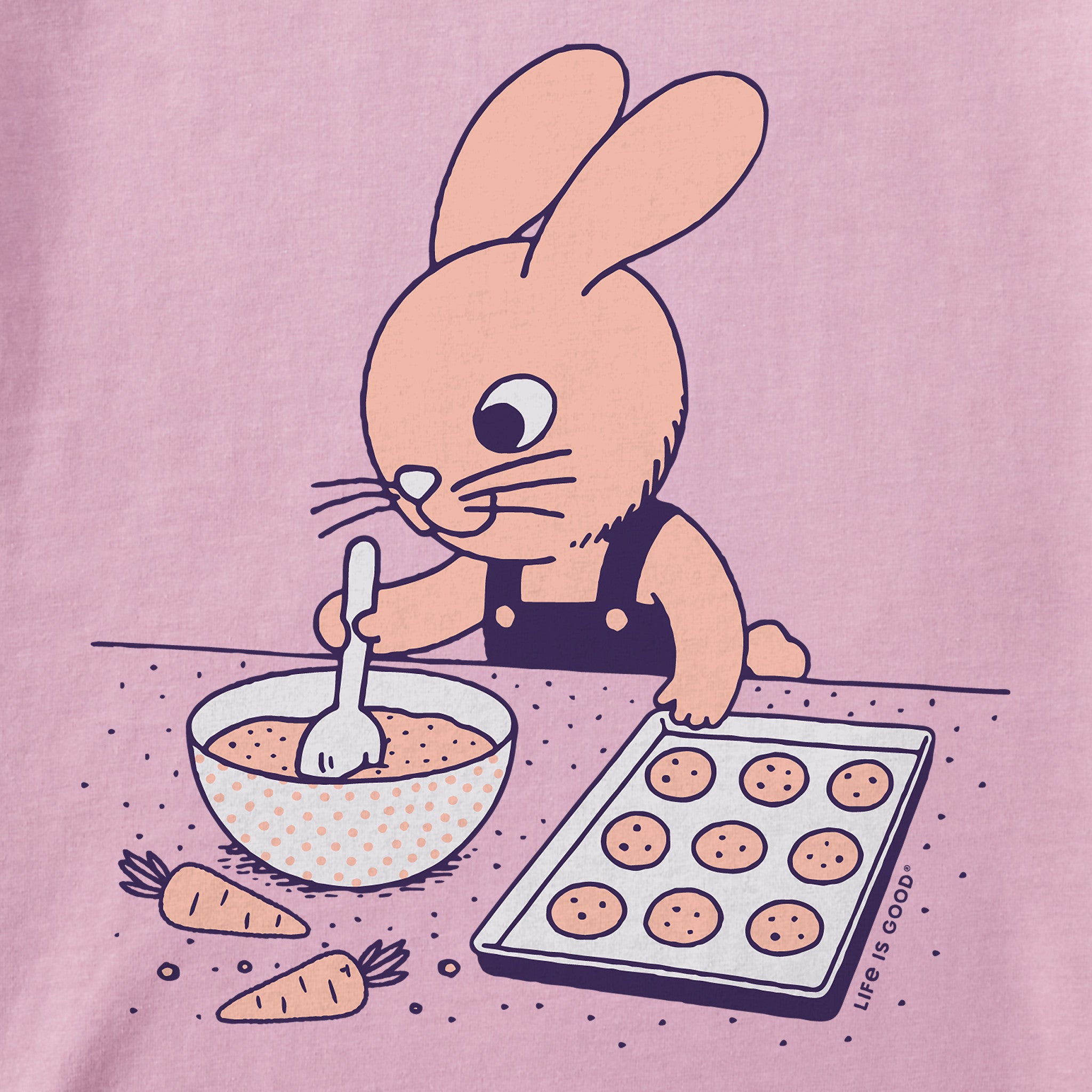 Toddler Bunny Baking Short Sleeve Crusher Tee