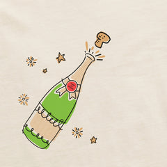 Women's Cheers Champagne Pop Long Sleeve Crusher Boxy Tee