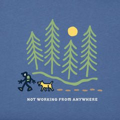 Men's Hiking through the Woods Not Working Short Sleeve Crusher Tee