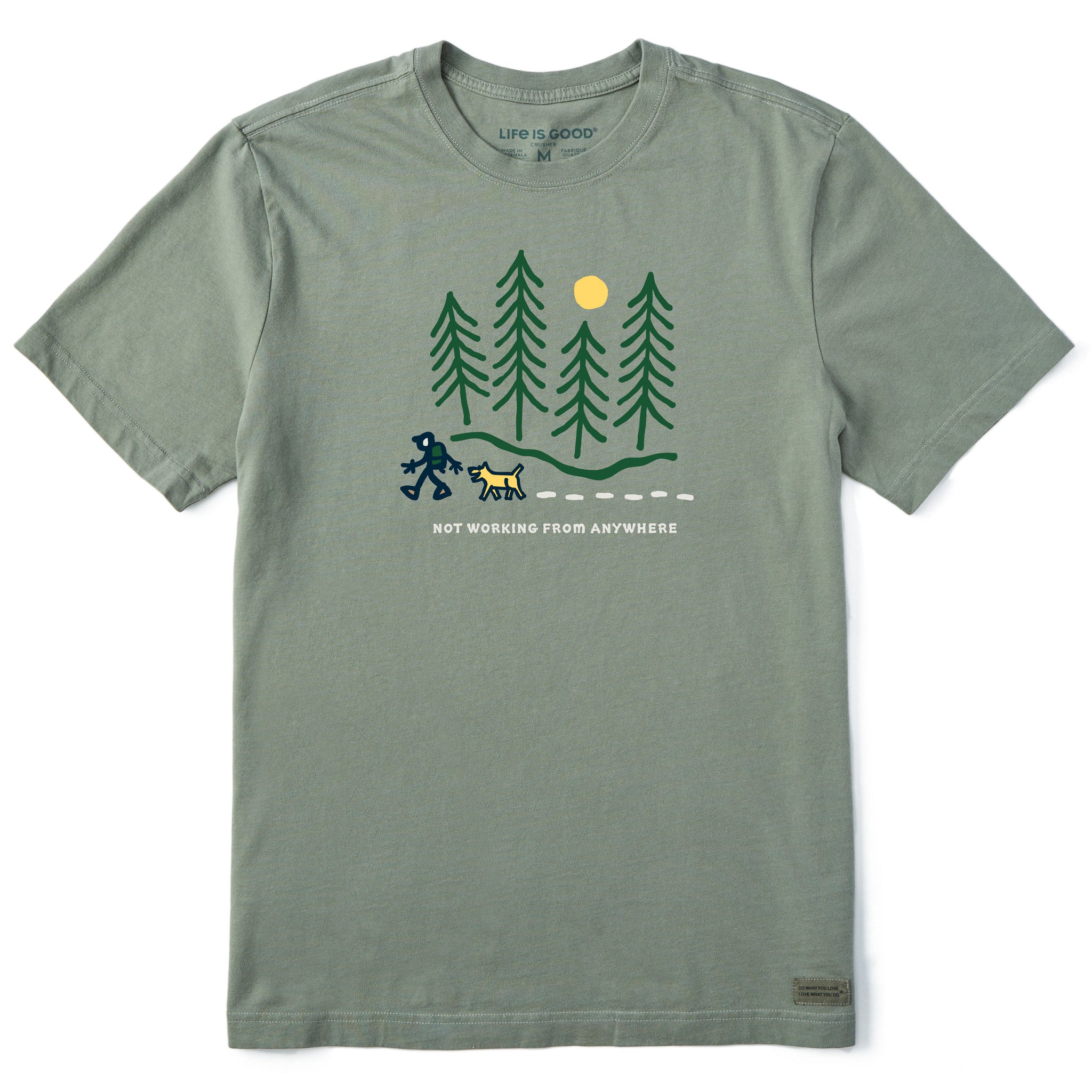 Men's Hiking through the Woods Not Working Short Sleeve Crusher Tee