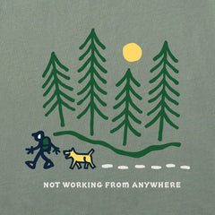 Men's Hiking through the Woods Not Working Short Sleeve Crusher Tee