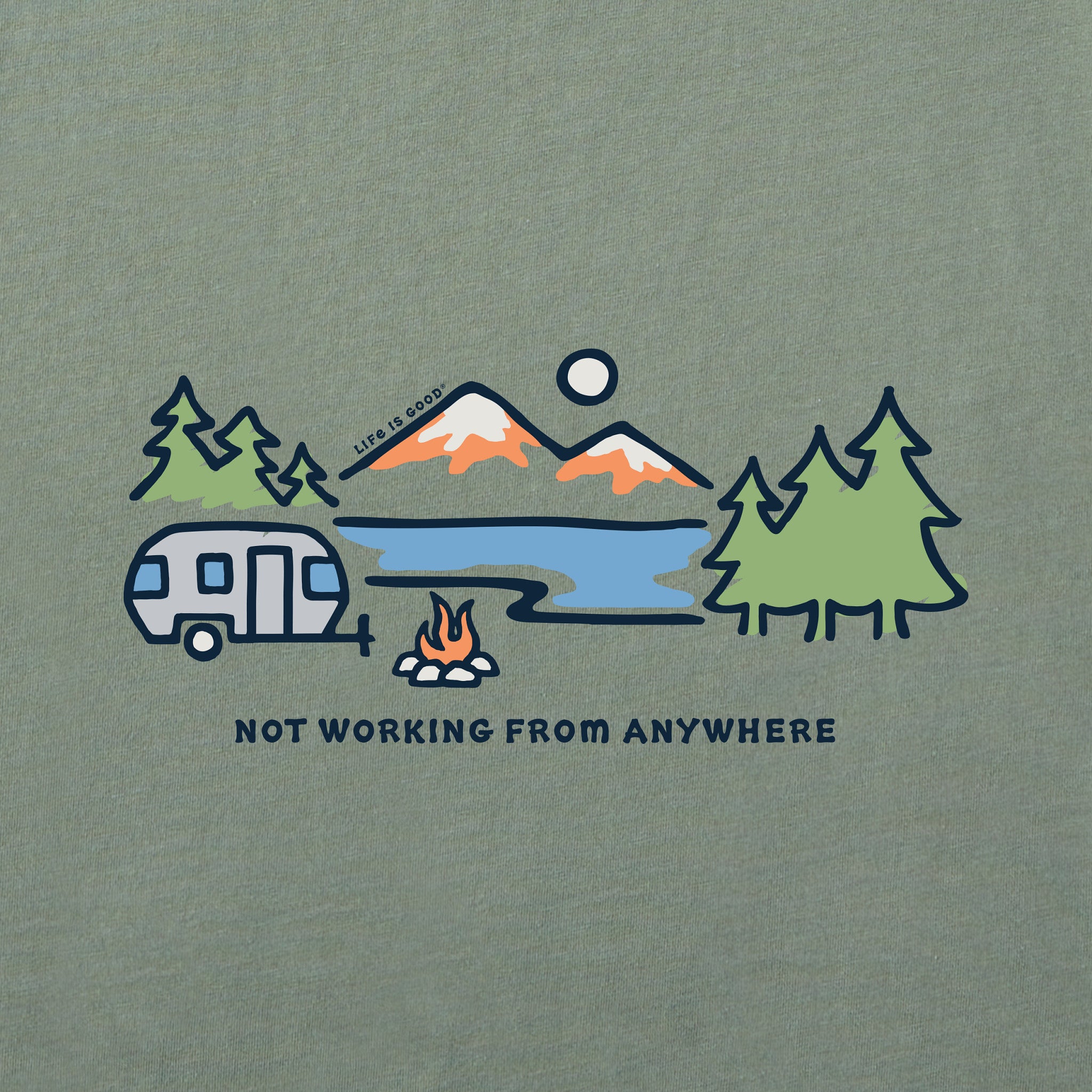 Men's Lakeside Camper Not Working Short Sleeve Crusher Tee