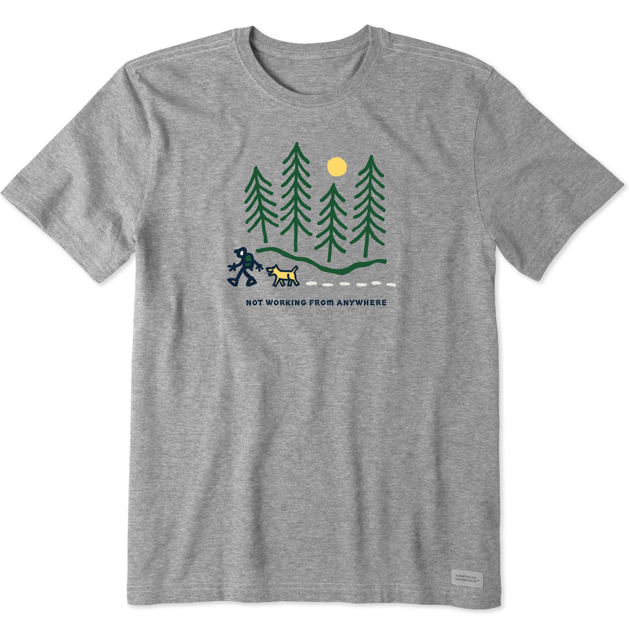 Men's Hiking through the Woods Not Working Short Sleeve Crusher Tee