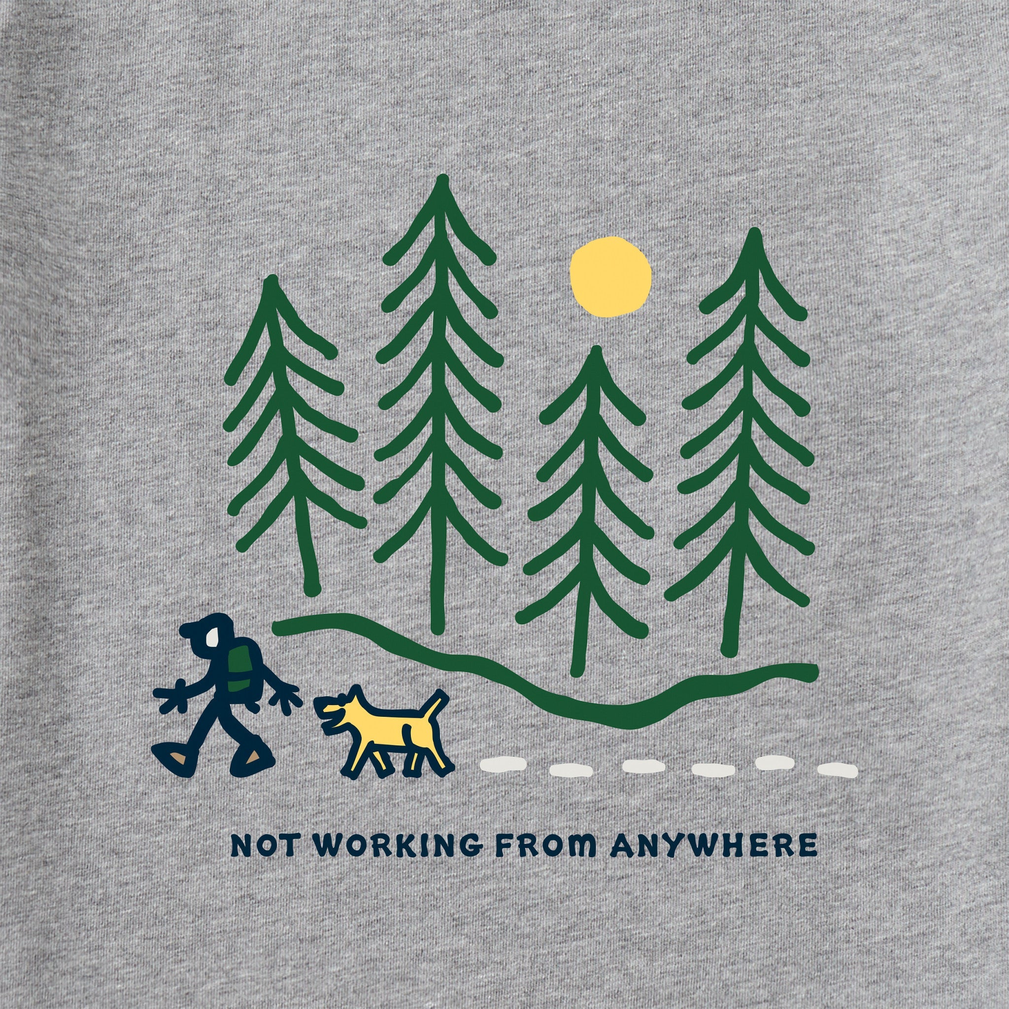 Men's Hiking through the Woods Not Working Short Sleeve Crusher Tee