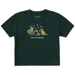 Women's Jackie & Rocket Camp Out of Office Short Sleeve Crusher Boxy Tee