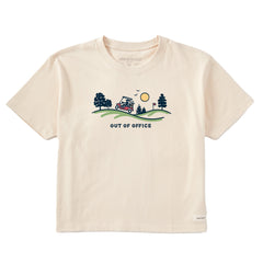 Women's Jackie Golf Cart Vista Out of Office Short Sleeve Crusher Boxy Tee