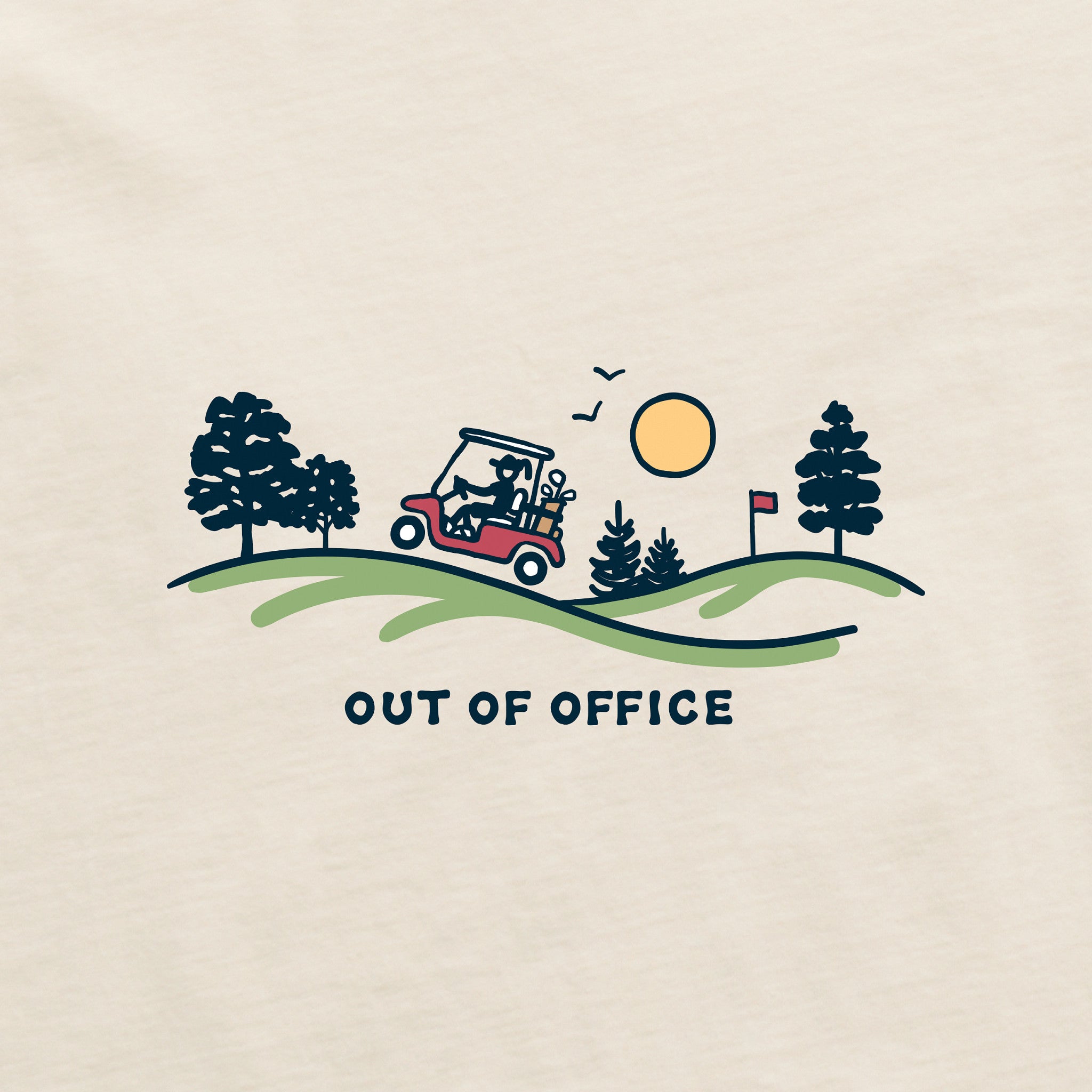 Women's Jackie Golf Cart Vista Out of Office Short Sleeve Crusher Boxy Tee