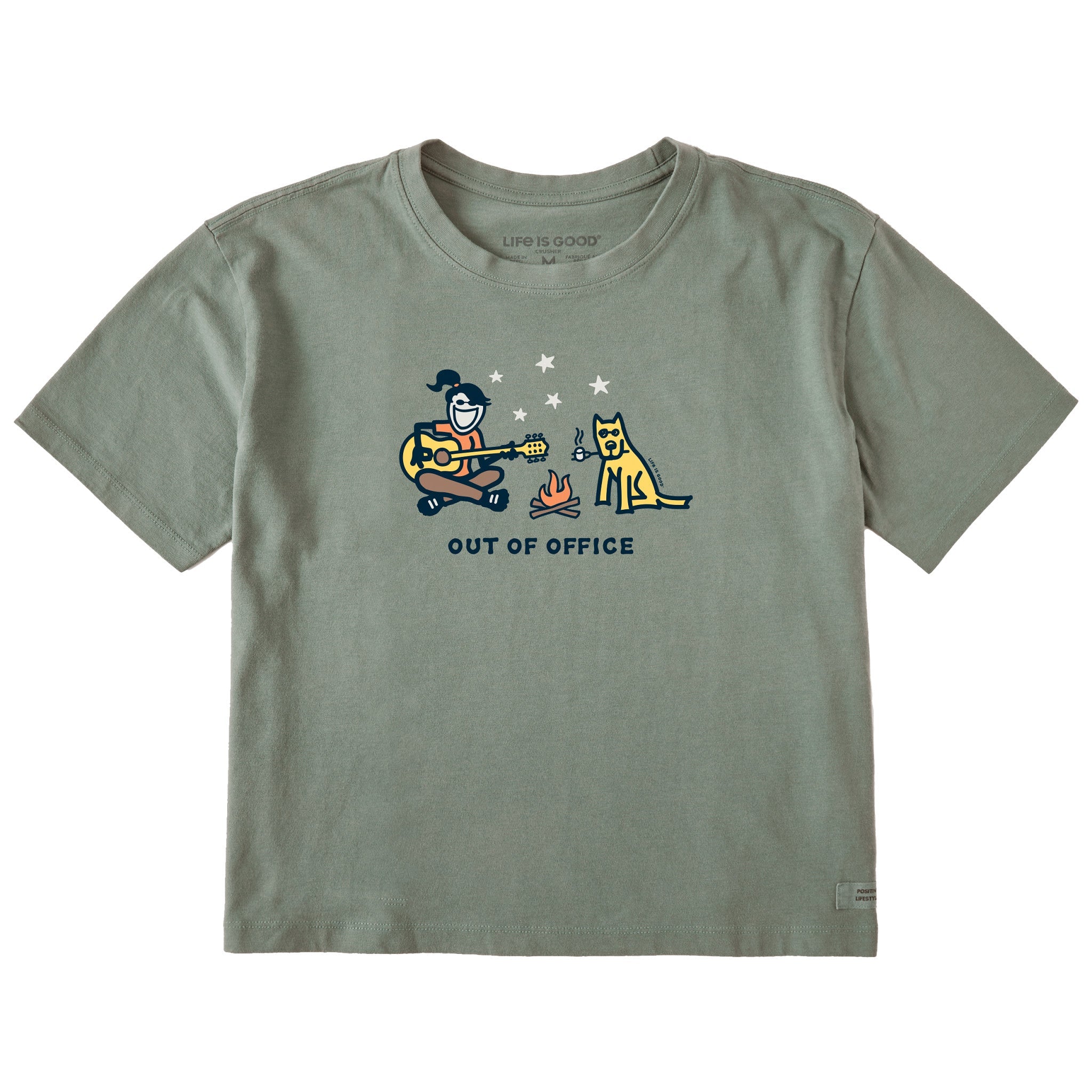 Women's Jackie & Rocket Camp Out of Office Short Sleeve Crusher Boxy Tee
