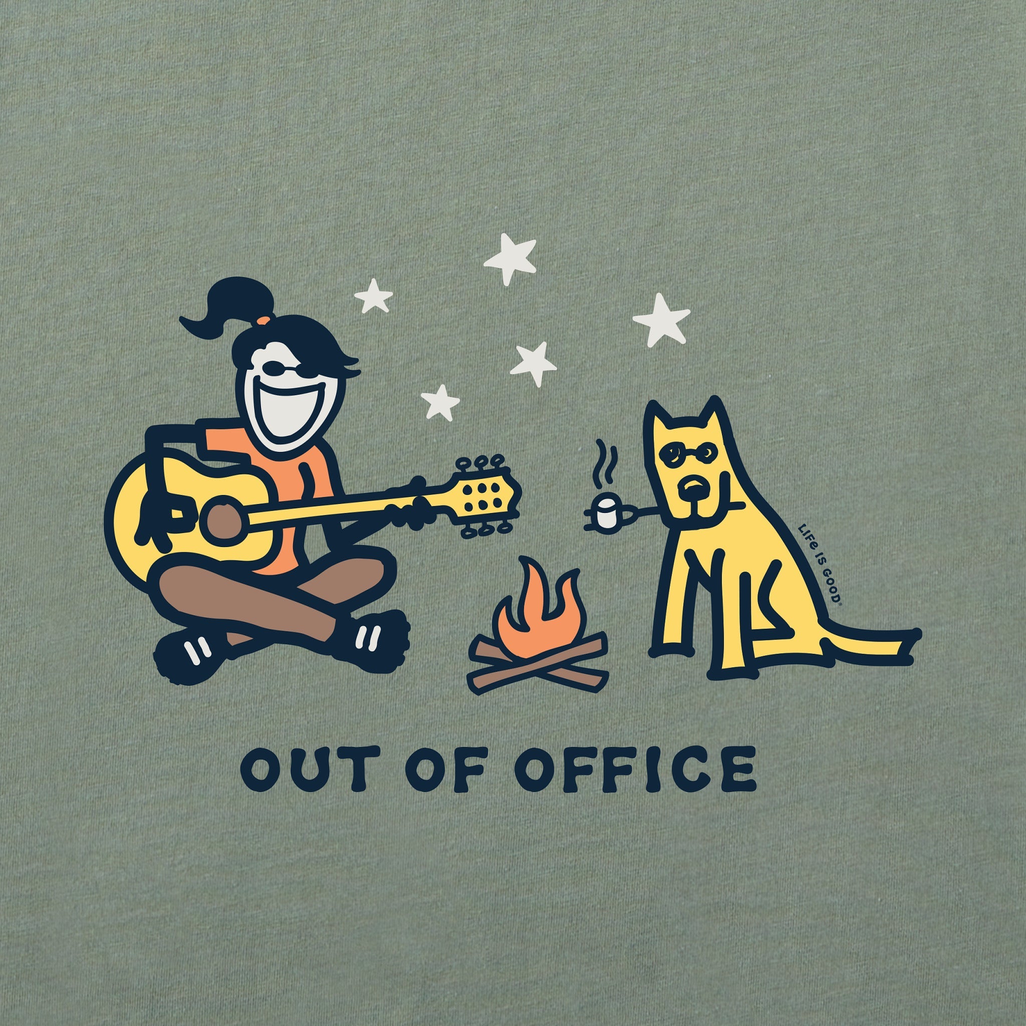 Women's Jackie & Rocket Camp Out of Office Short Sleeve Crusher Boxy Tee