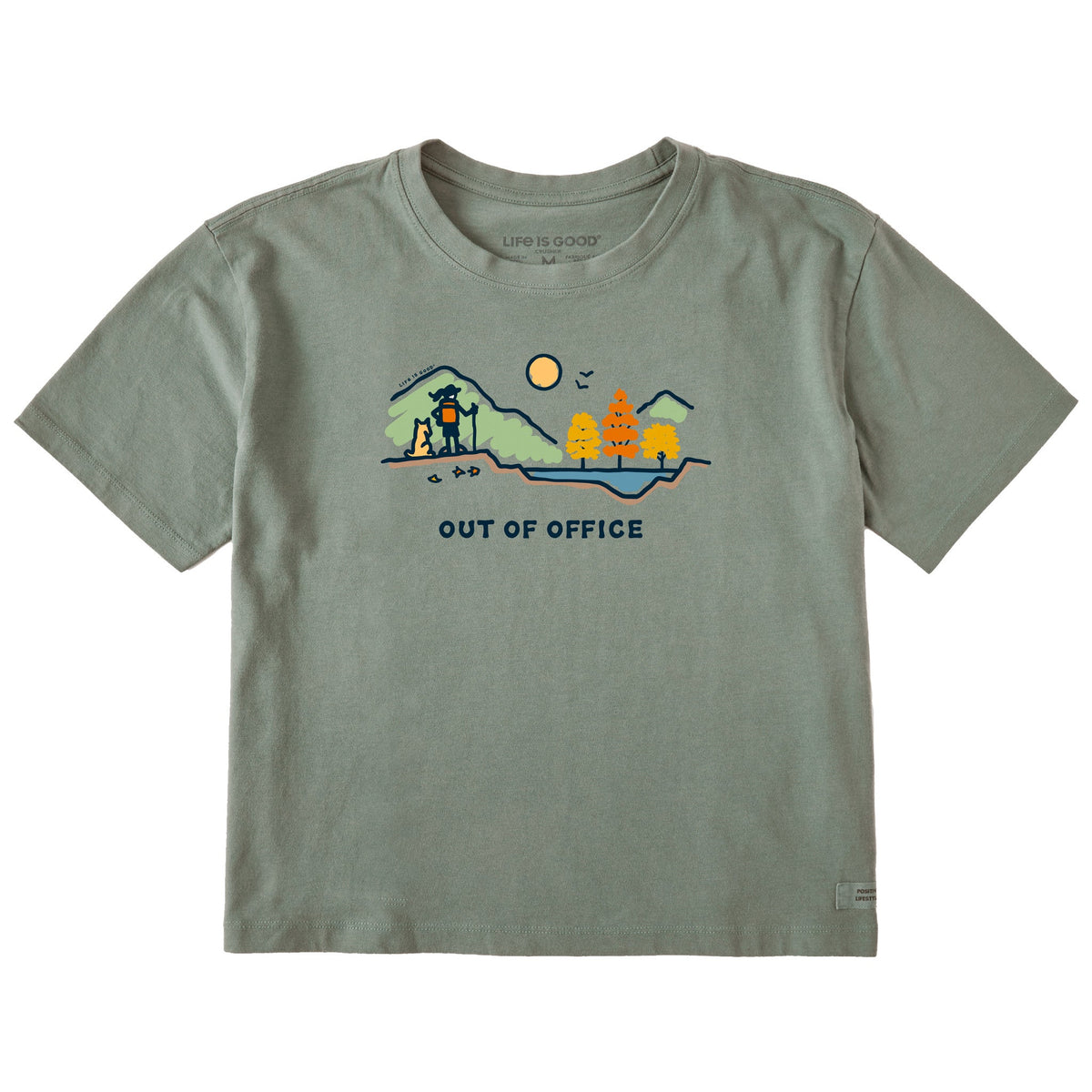 Women's Jackie Fall Vista Out of Office Short Sleeve Crusher Boxy Tee